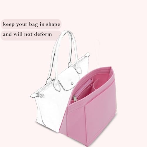 D.DUO Bag Insert Organizer, purse accessories, Suitable For Longchamp long handle tote organizer (Dark Blue, M（long handle）) - Image 2