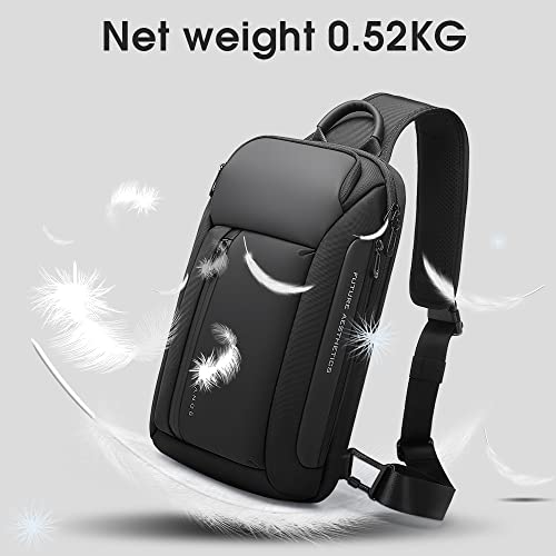 BANGE Sling Bag for Men, Men's Shoulder bags, Waterproof Crossbody Backpack for Men… (7566Black) - Image 3