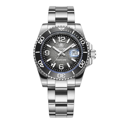 ADDIESDIVE Diver Watches for Men 41 MM Quartz Underwater Sports Watch Easy to Read Dial 200 M Waterproof Luminous Analog Grey Gradient Dial - Image 1