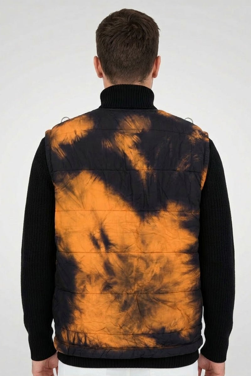 Aries Men Tie And Dye Vest Jacket, Black - Image 4
