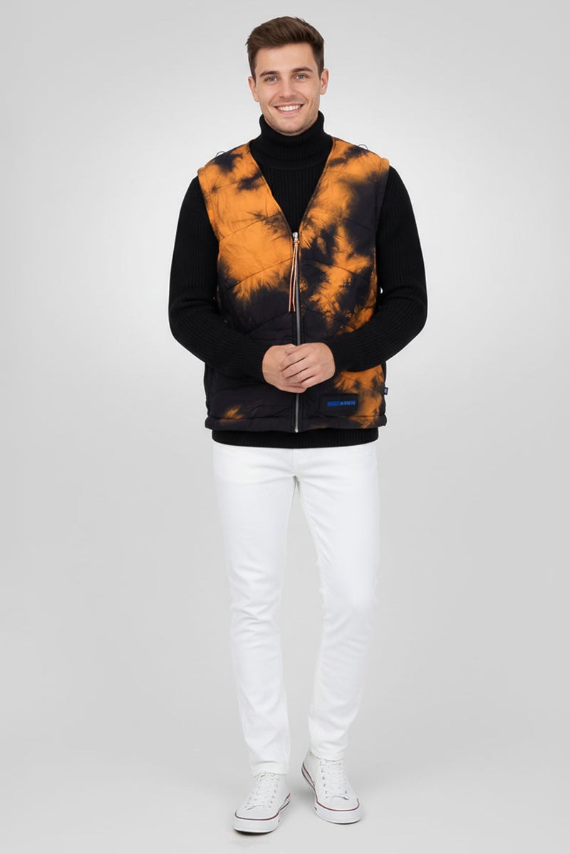 Aries Men Tie And Dye Vest Jacket, Black - Image 3