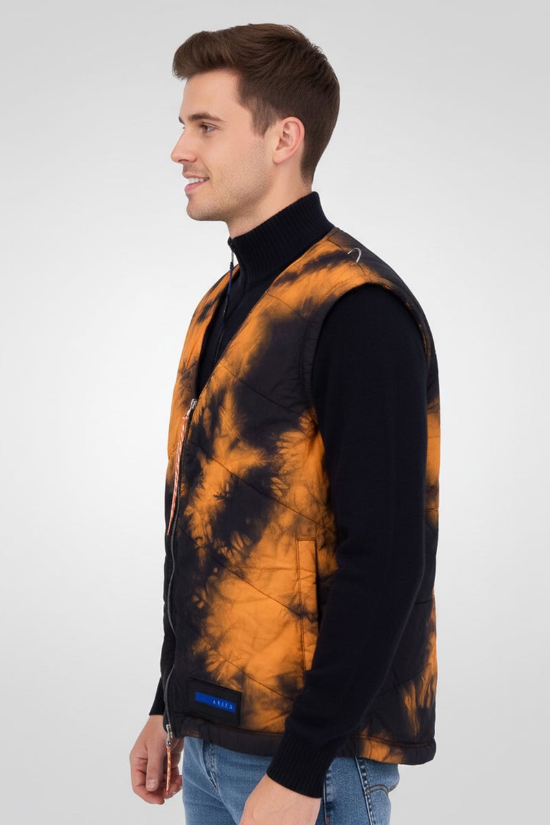 Aries Men Tie And Dye Vest Jacket, Black - Image 2