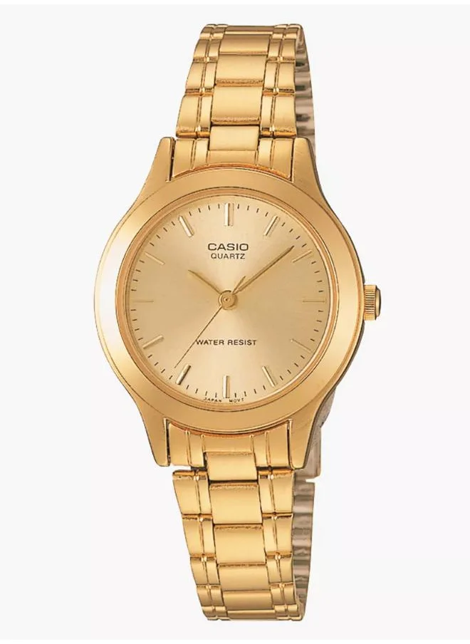 كاسيو Women's Analog Display Watch With Gold Stainless steel Strap - LTP-1128N-9A