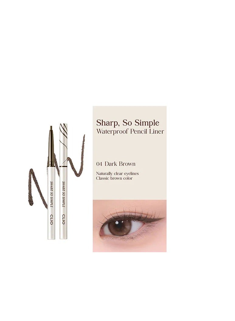CLIO Sharp So Simple Waterproof Pencil Liner -04 Dark Brown14g - Image 2