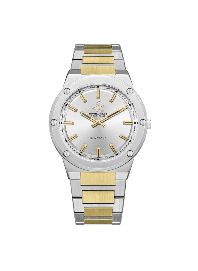 BEVERLY HILLS POLO CLUB BEVERLY HILLS POLO CLUB BP3717X.230 Men's Analog Display Watch & Metal Strap Silver/Gold