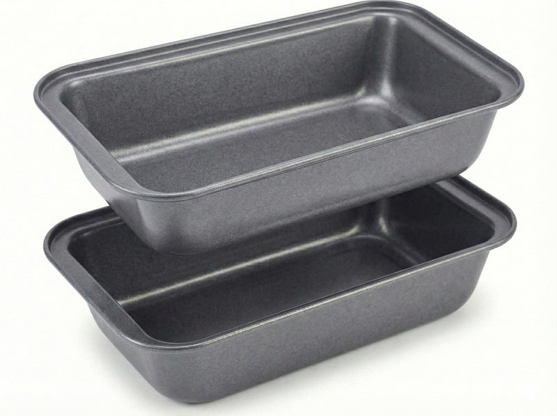 PureBake Premium Sgs Certified Bread Loaf Tin/Pan/Mould Rectangular Cake Mould For Baking Non Sticky Tin Teflon Coating (2 Pc, Black) - Image 1