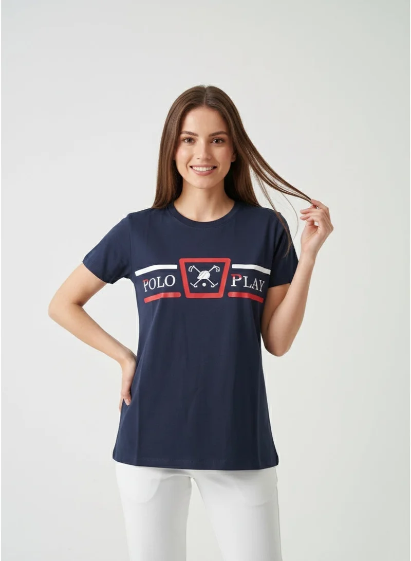 Polo Play Ladies Graphic T-shirt -NAVY (S)