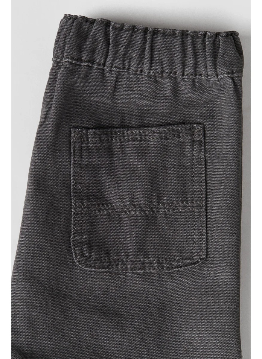 H&M Embroidery-Detail Cotton Trousers