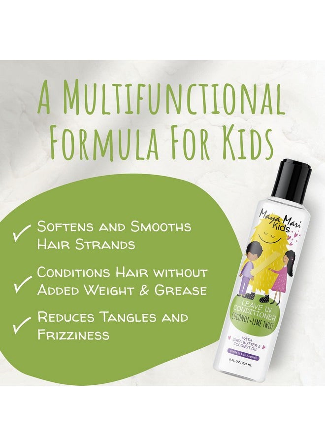 MAYA MARI Aya Mari Gift Set With Musthave Curly Hair Products For Kids ; Includes 2 In 1 Kids Curly Hair Shampoo And Conditioner Curl Cream & Shea Butter Leave In Hair Detangler For Kids ; Coconut & Lime  - Image 5