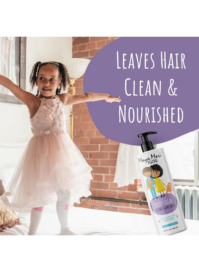 MAYA MARI Aya Mari Gift Set With Musthave Curly Hair Products For Kids ; Includes 2 In 1 Kids Curly Hair Shampoo And Conditioner Curl Cream & Shea Butter Leave In Hair Detangler For Kids ; Coconut & Lime  - Image 3