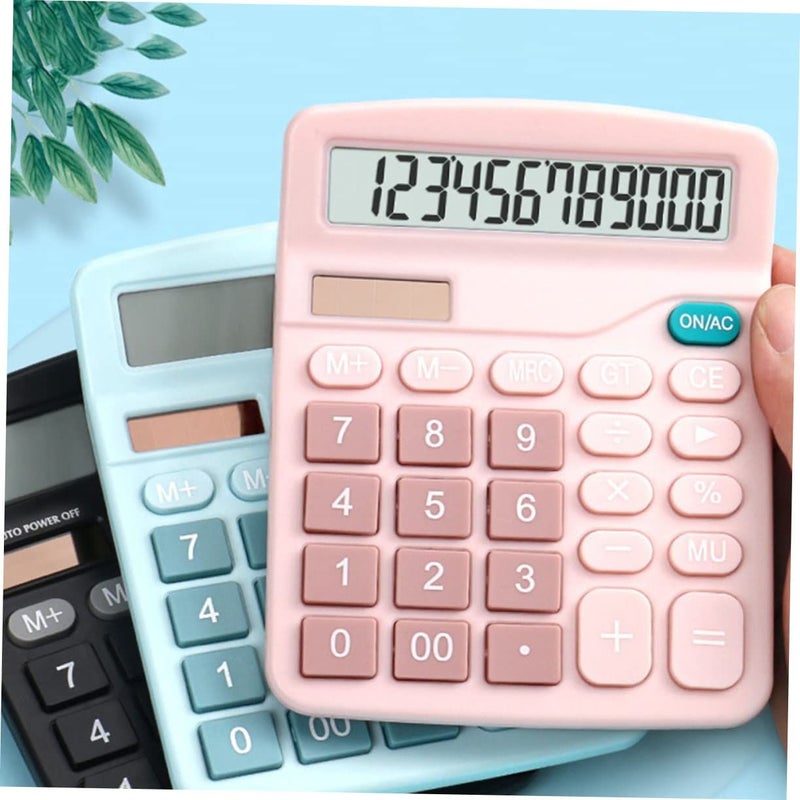 Pink Solar Calculators 2 Pack Portable Office 14.5x12x2.5cm Students - Image 3