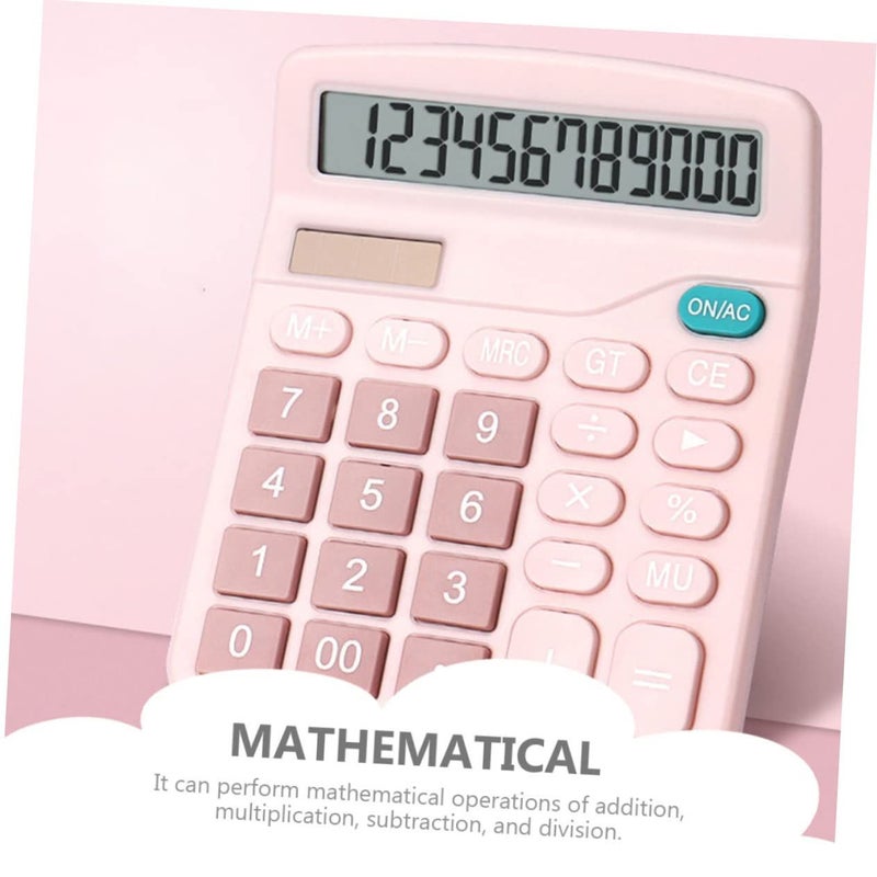 Pink Solar Calculators 2 Pack Portable Office 14.5x12x2.5cm Students - Image 4