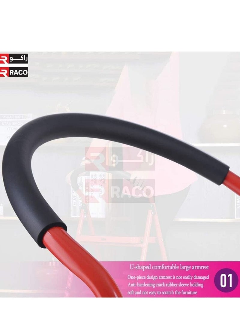 RACO Foldable Ladder, Wide Pedal and Anti-Slip. Multi Purpose Portable Folding Stepladder for Kitchen Household,Red (3 STEP) - Image 3