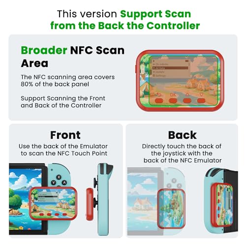Joysfusion NFC Emulator Store 3000 NFC Data Support Ulimited Scan 12 Screen Easy Button Controls Rechargeable for Endless Play Compatible with 50 Games Red - Image 3