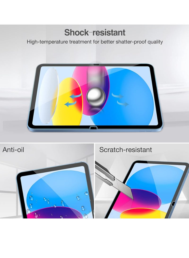 Techie واقي شاشة زجاجي مقوى شفاف عالي الدقة لجهاز Apple iPad الجيل العاشر مقاس 10.9 بوصة (2022) - رفيع للغاية بسمك 0.33 مم، تطبيق خالٍ من الفقاعات - Image 4