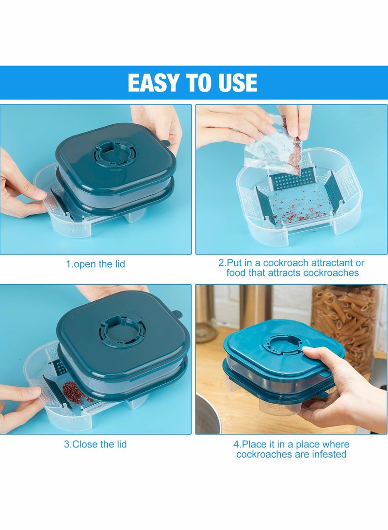 Excefore Roach Killer Indoor Infestation Efficient Cockroach Trap Double Layer Roach Trap Reusable Safe Cockroach Killer for Ants Pet Outdoor Indoor Home (2 Pieces) - Image 3