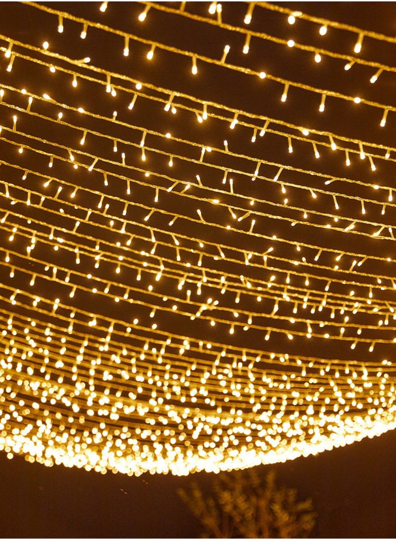 مودي سلسلة أضواء خرافية LED بطول 50 مترًا لرمضان - 320 مصباح LED أبيض دافئ على سلك شفاف، 8 أوضاع إضاءة، مقاومة للماء بمعيار IP44، مثالية لتزيين أعياد الميلاد، وديوالي، وحفلات الزفاف في الهواء الطلق، والمنازل، والشرفات، والستائر، والتخييم. - Image 3