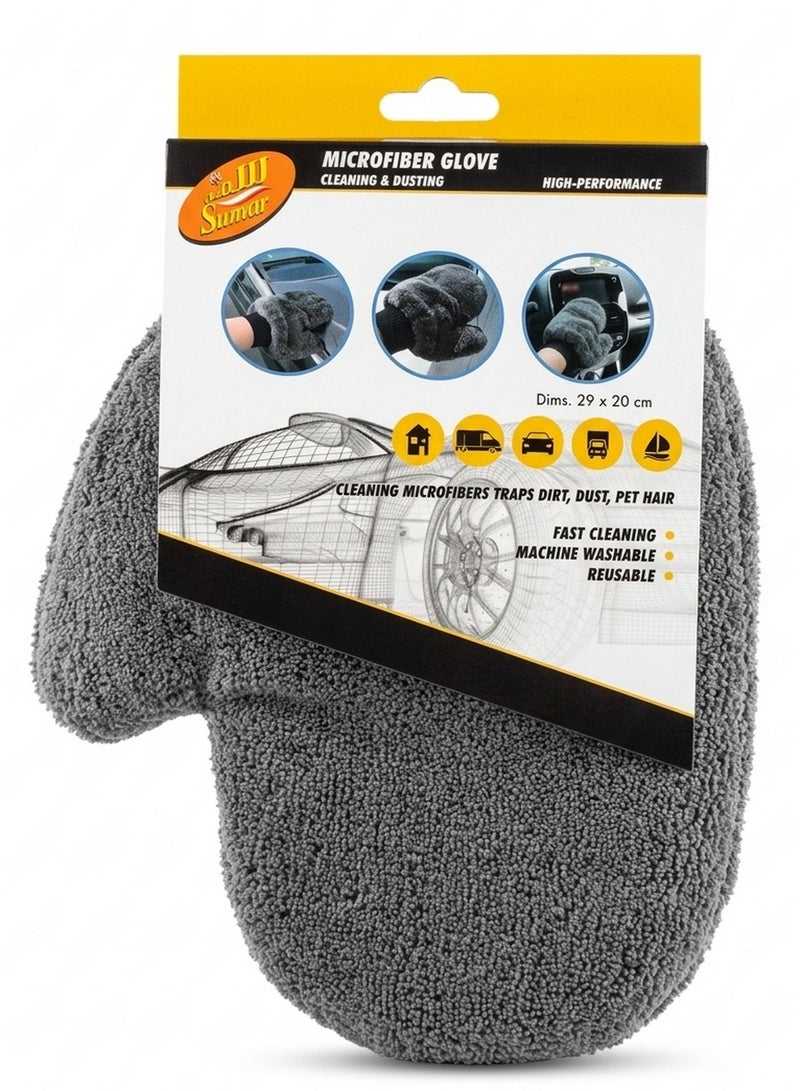 Samar Microfiber Coral Velvet Glove Cleaning & Dusting High Performance Microfibers That Trap Dirt Dust & Pet Hair 29X20Cm - Image 1