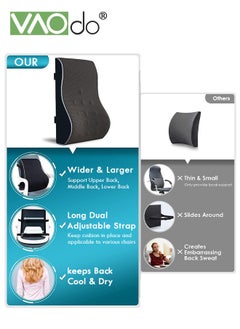 Lumbar Support Pillow for Office Chair Back Support Pillow for Car Computer Gaming Chair Recliner Memory Foam Back Cushion for Pain Relief Improve Posture Mesh Cover Double Adjustable Straps - pzsku/ZD0201691F891D025F5F9Z/45/_/1735116644/829009c0-1488-4cd9-9f7b-790fc2ae7397