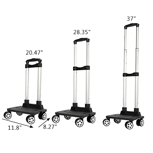 KKTAPOS Backpack Trolley - 5 Wheels Folding Compact Lightweight Luggage Cart, Travel Trolley for Bags/Lunch Backpack/Golf Bag (5 Wheels) - Image 4