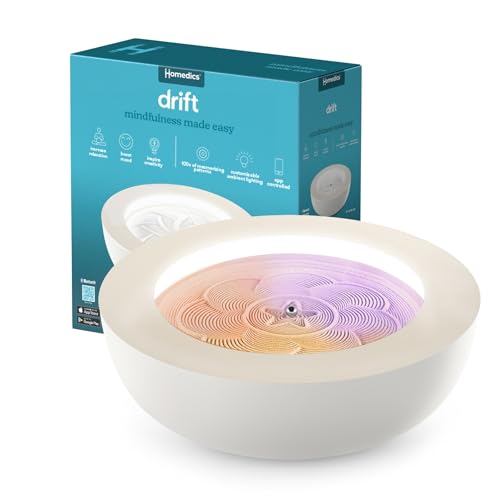 Homedics Drift Sandscape Perpetual Motion Machine Zen Garden Meditation Accessories Decorative Sandscape Bluetooth iOS Android 16 Inch Medium Cream - Image 1