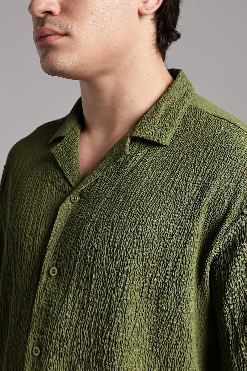 fyltr Men's Casual Shirt  - Textured Comfort: Crafted from a crinkled fabric that adds dimension and all-day ease - Image 5