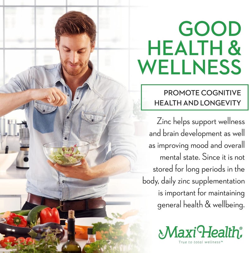 Maxi Health Zinc 30  Zinc Vitamin with Enzymax for Enhanced Absorption  Highest Potency Immune Support  Glycinate Chelated Zinc Supplements for Adults  Zink Vitaminas  Kosher Made in USA  100 Count Capsules - Image 5