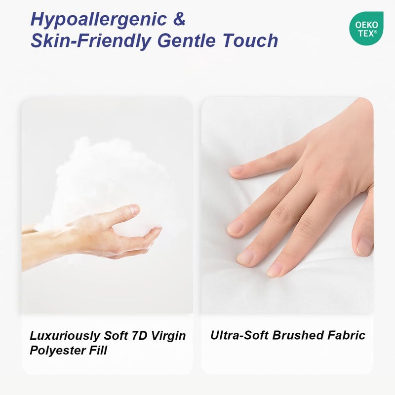 Wuuyuef 20x20 Pillow Inserts Set of 2 â€“ Soft Hypoallergenic Square Pillow Inserts, Oeko-TEX Certified Virgin Fiber Filling, Machine Washable - Image 3