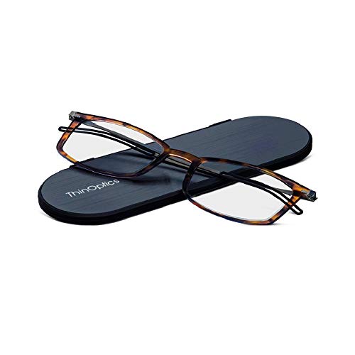 ThinOptics Unisex Adult Glasses Reading, Regular Case / Rectangle Tortoise, 2.50 US - Image 1