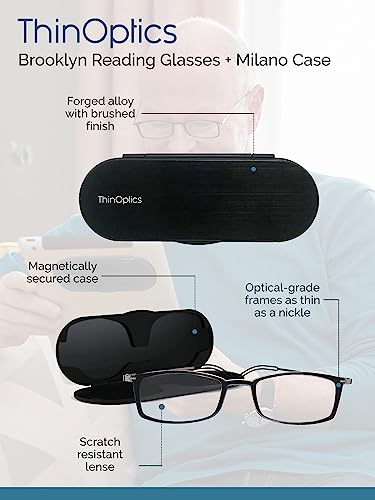 ThinOptics Unisex Adult Glasses Reading, Regular Case / Rectangle Tortoise, 2.50 US - Image 4