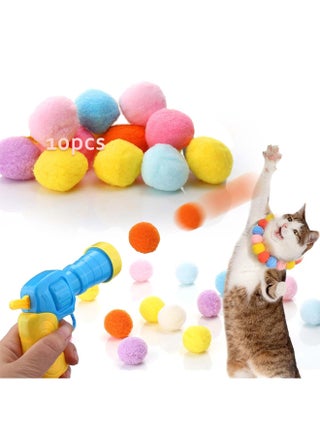 Cat Ball Toy Launcher，Comes with 10 colorful plush balls, interactive cat toy balls for Kitten Chasing Training Hunting (blue-10 balls) - pzsku/ZD020564EC2F01EEB9519Z/45/_/1725000675/f4909a05-e78a-4abb-bdf3-60e8755d5c75