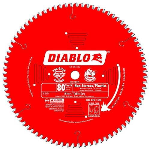 Diablo Freud D1080N Diablo 10Inch 80 Tooth TCG NonFerrous Metal Plastic Cutting Saw Blade 58Inch Arbor 2 Pack - Image 3
