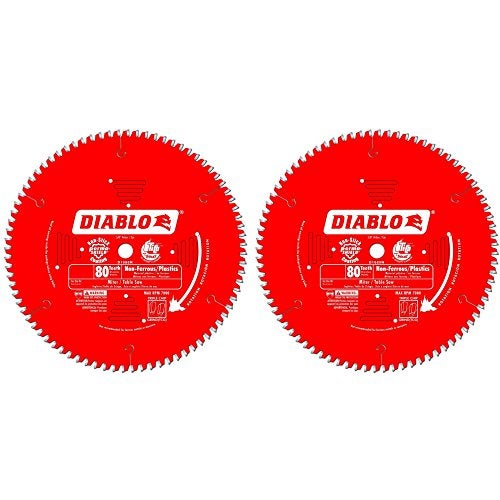 Diablo Freud D1080N Diablo 10Inch 80 Tooth TCG NonFerrous Metal Plastic Cutting Saw Blade 58Inch Arbor 2 Pack - Image 1