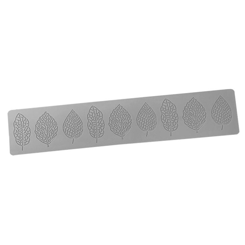 Silicone Baking Mold 39*7.8cm Food-Grade Soft Safe Foldable Recyclable - Realistic 3D Coral Leaf Lace Pattern Easy Unmolding Dessert Mold for Home Bakers Artisans Party Wedding Holiday Use - Image 1