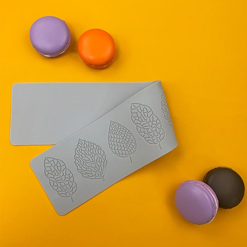 Silicone Baking Mold 39*7.8cm Food-Grade Soft Safe Foldable Recyclable - Realistic 3D Coral Leaf Lace Pattern Easy Unmolding Dessert Mold for Home Bakers Artisans Party Wedding Holiday Use - Image 3