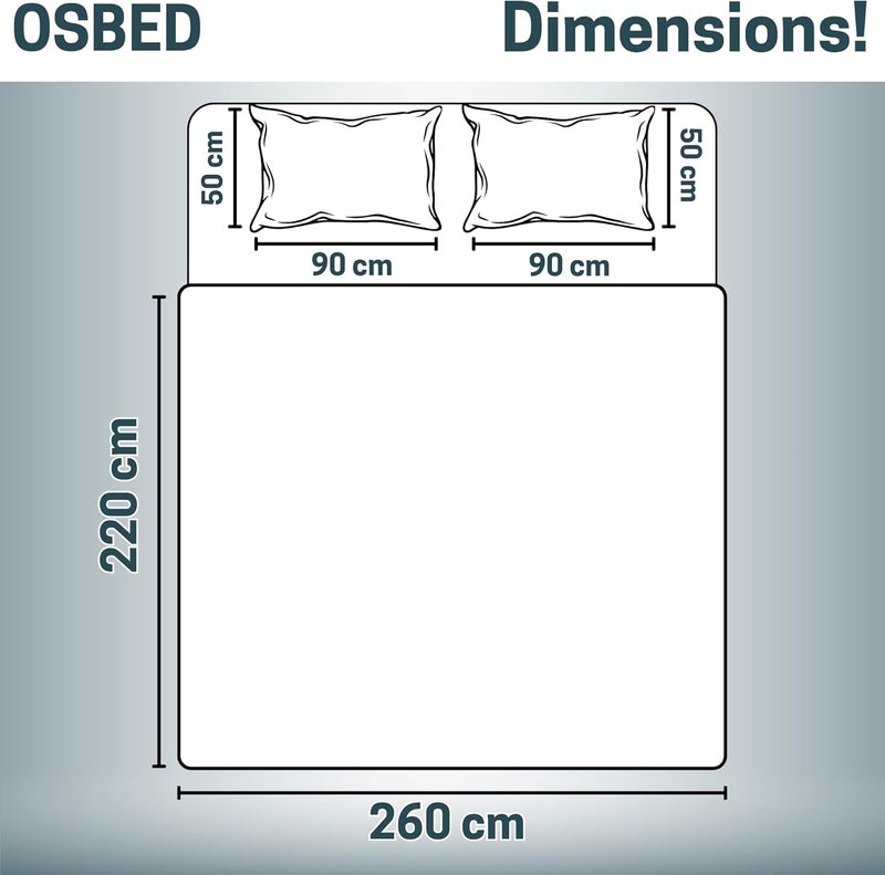 OSBED Premium Comforter Set with Cooling Bed Comforter & 2 Pillow Shams - Navy/Grey, 220 x 260cm - Image 2