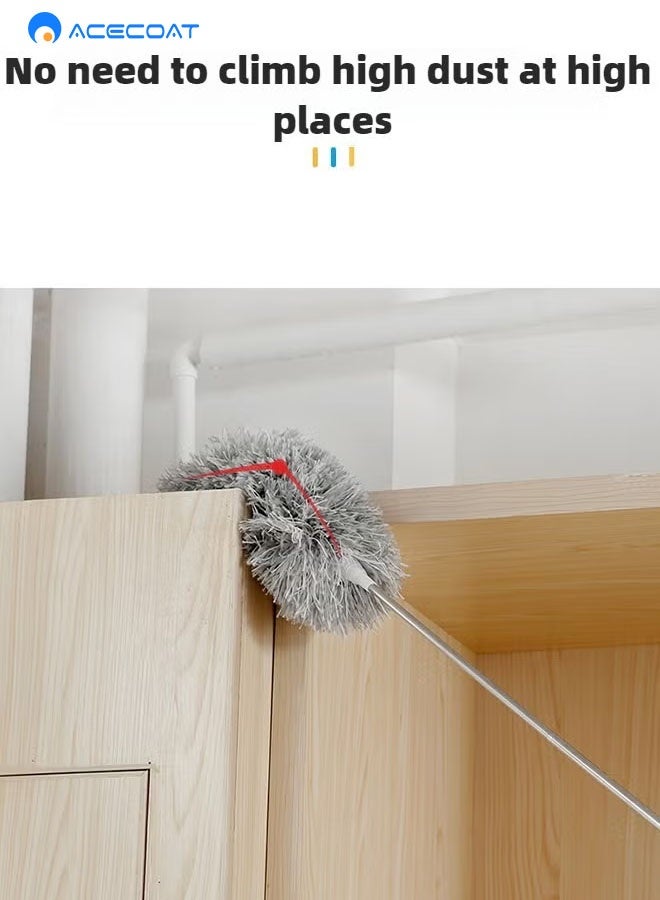 ACECOAT 2.8M Ultra Long Household Dust Duster Cleaning Hair Duster Removal And Ash Roof Cleaning Brush Sweeping The Wall Microfiber Duster Bendable Telescopic - Image 5