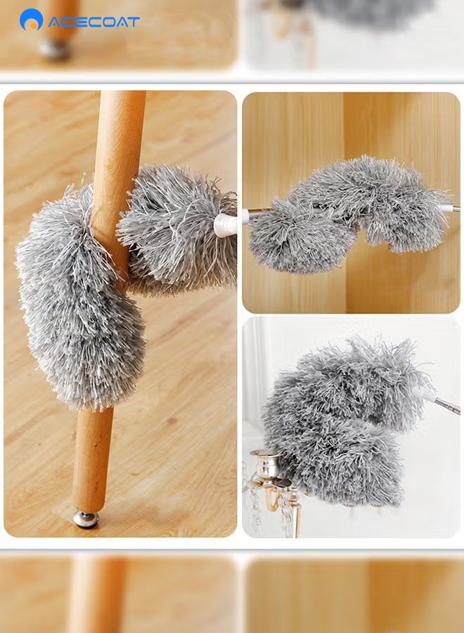 ACECOAT 2.8M Ultra Long Household Dust Duster Cleaning Hair Duster Removal And Ash Roof Cleaning Brush Sweeping The Wall Microfiber Duster Bendable Telescopic - Image 4