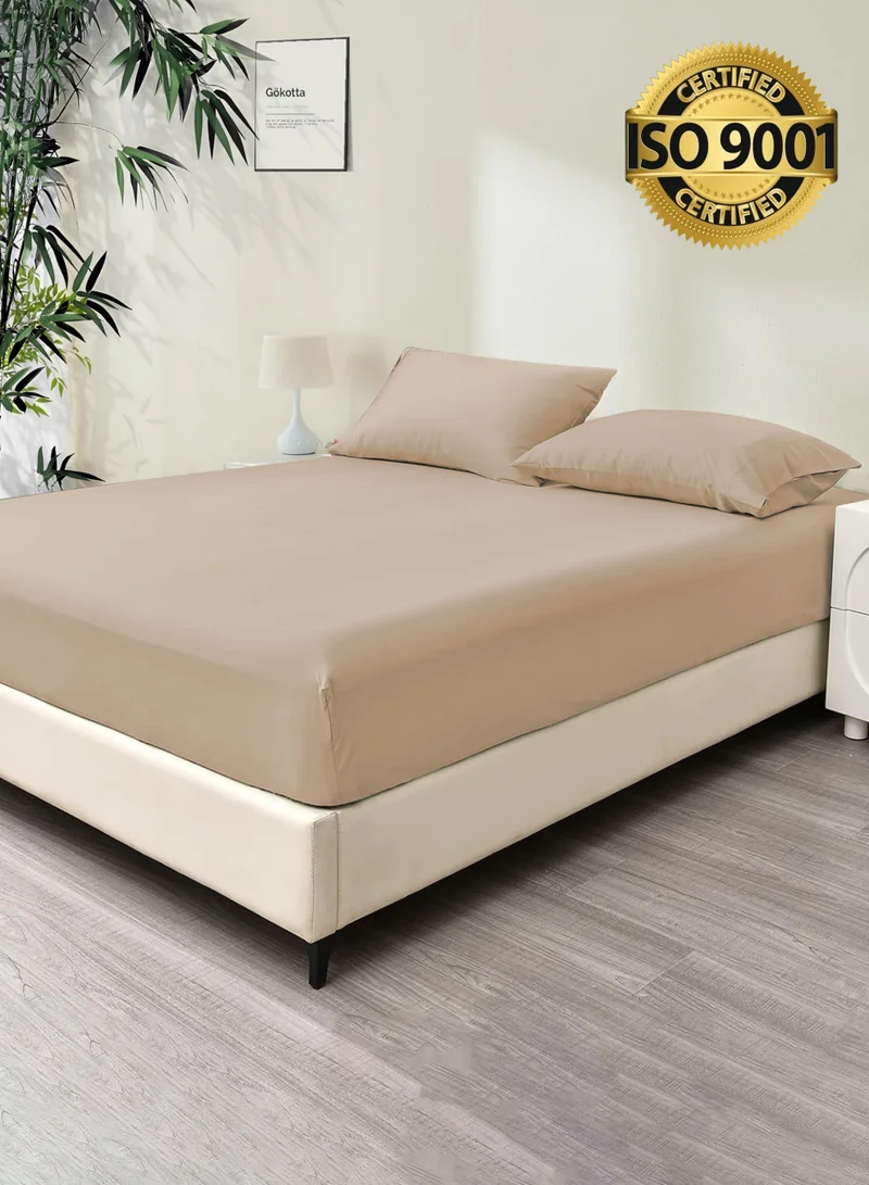 Master Home Textile Single 100% Rayon Of Bamboo Cooling Fitted Sheet, Fitted Sheet With Elastic 120x200+30 cm, Breathable Silky Soft, Single Size 2 Pieces
