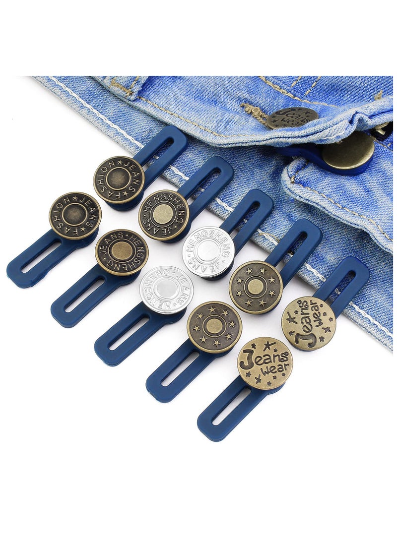 Pants Extender Button, 5 Styles Waistband Extender Buttons for Men and Women, No Sew Instant Extend Buttons for Extender Jeans Pants Collar, Regular Pants,Cowboy Clothing 10 Pcs - Image 1