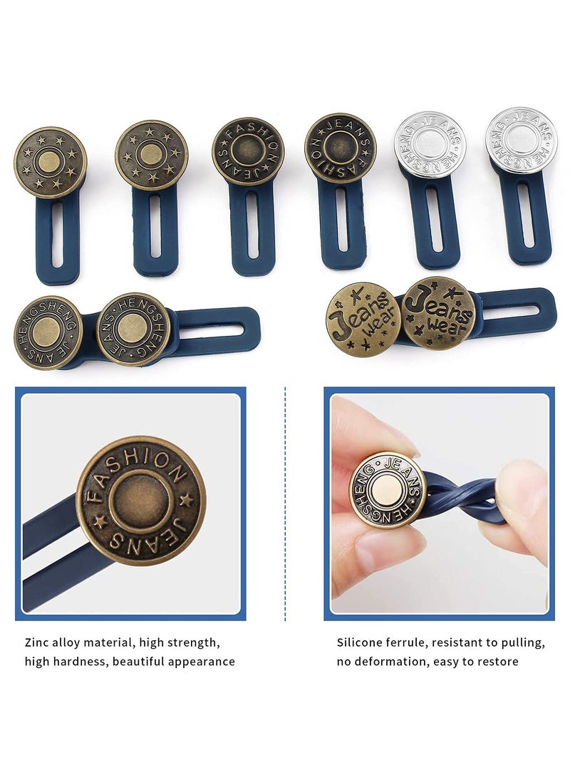 Pants Extender Button, 5 Styles Waistband Extender Buttons for Men and Women, No Sew Instant Extend Buttons for Extender Jeans Pants Collar, Regular Pants,Cowboy Clothing 10 Pcs - Image 2