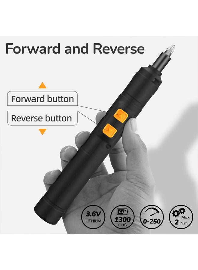 Zeemey 59-in-1 Electric Screwdriver Set,Multifunctional Small Precision Electric Screwdriver Set,Home Tool Kit with 3.6V Small Power Cordless Screwdriver Rechargeable Set, Silent & Durable, Long-Lasting,Rechargeable with High Torque Household Repair Tool, Cordless Design,Precision Repair Tool Kit for Phone, Laptop, Camera, Watch, Computer,Household Basic Repairs in a Portable Toolbox Case - Image 4