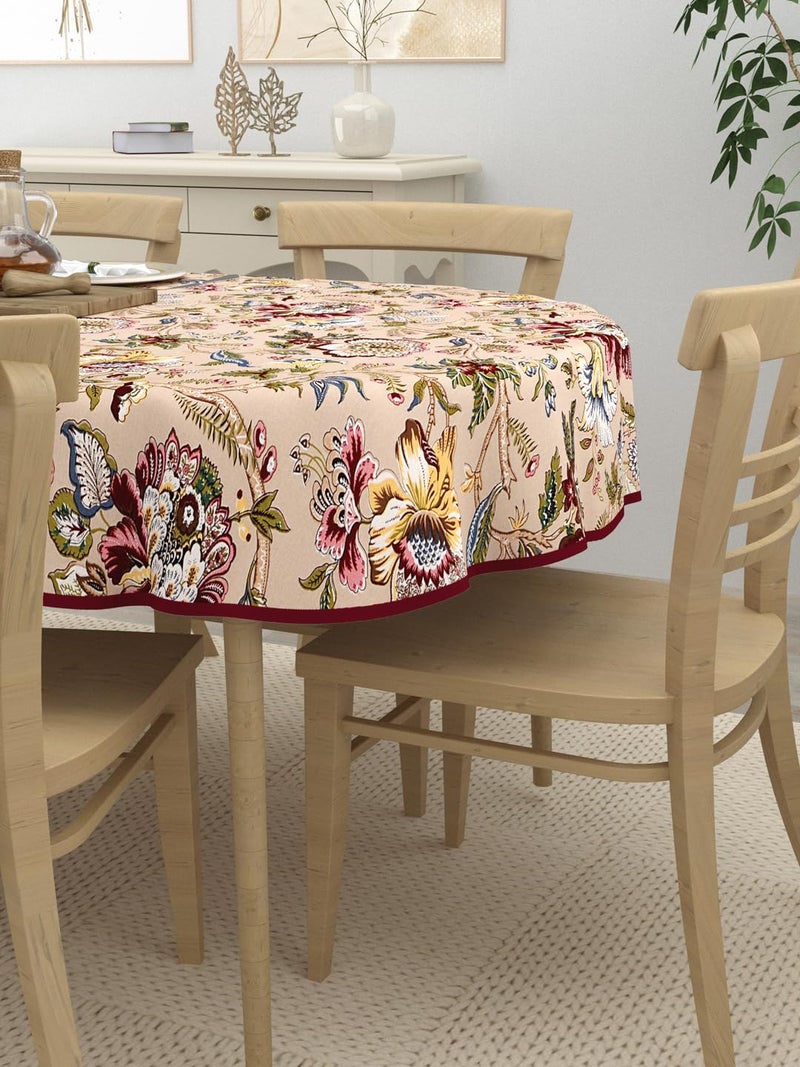 Clasiko 6 Seater Oval Dining Table Cover 60x90 Inches Material Cotton Multicolor Flowers - Image 3