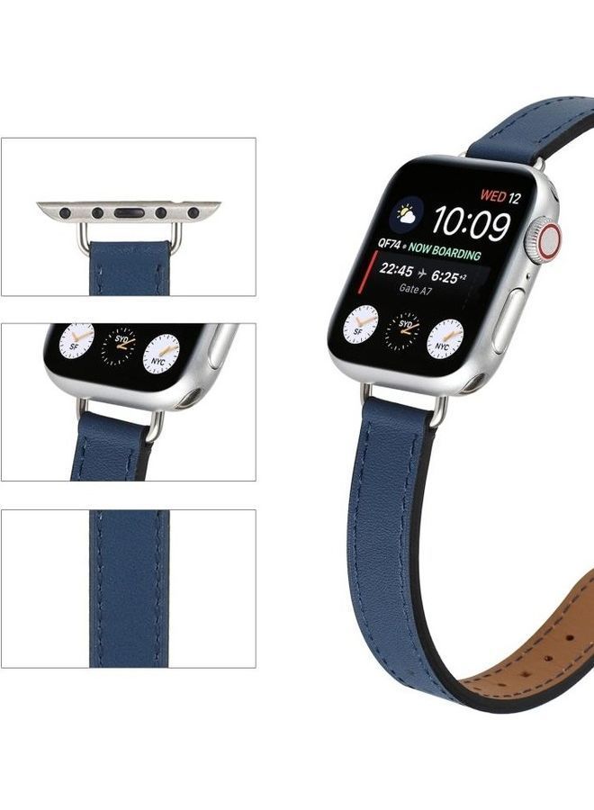 NIBEMINENT Replacement Watchband For Apple Watch Series 7 41mm/6 & SE 5 4 40mm/3 2 1 38mm Blue - Image 4