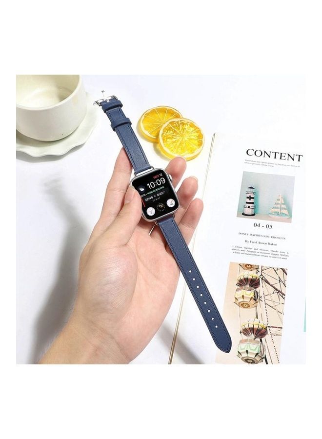 NIBEMINENT Replacement Watchband For Apple Watch Series 7 41mm/6 & SE 5 4 40mm/3 2 1 38mm Blue - Image 5