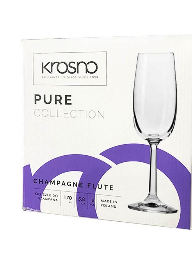 Krosno Krosno Pure Collection wine Glass  170ml Set of 6  - Image 2