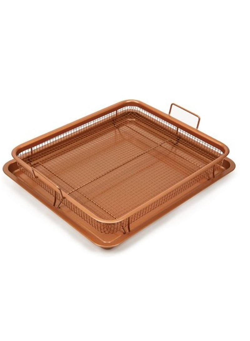 copper chef Tray with Non-Stick Copper Grid Fits Oven - Copper Color2×1 - Image 3