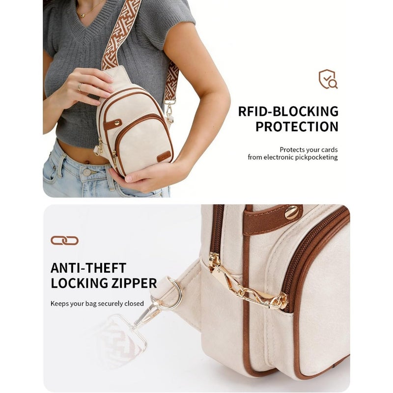 OFY Women's Anti Theft Crossbody Bag for travel, nylon, black, slash-resistant zippers and RFID-blocking pockets - Image 5