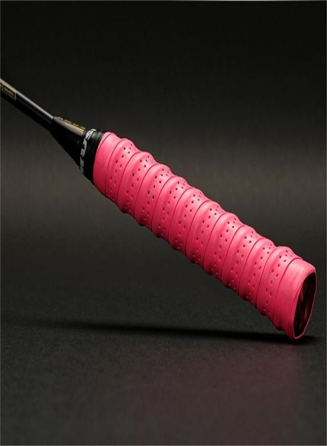 Ocean Tennis Badminton Racket Grip, Anti Slip Perforated Super Absorbent Fishing Overgrip for Pickleball Racquet Handle Grip    Rose red （1pcs） - Image 1