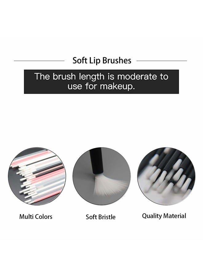 NEGEMEL 100 Pcs Disposable Makeup Lip Brushes - Soft Brush Head - Lipstick Gloss Brush - Lip Gloss Applicators - White - Image 3